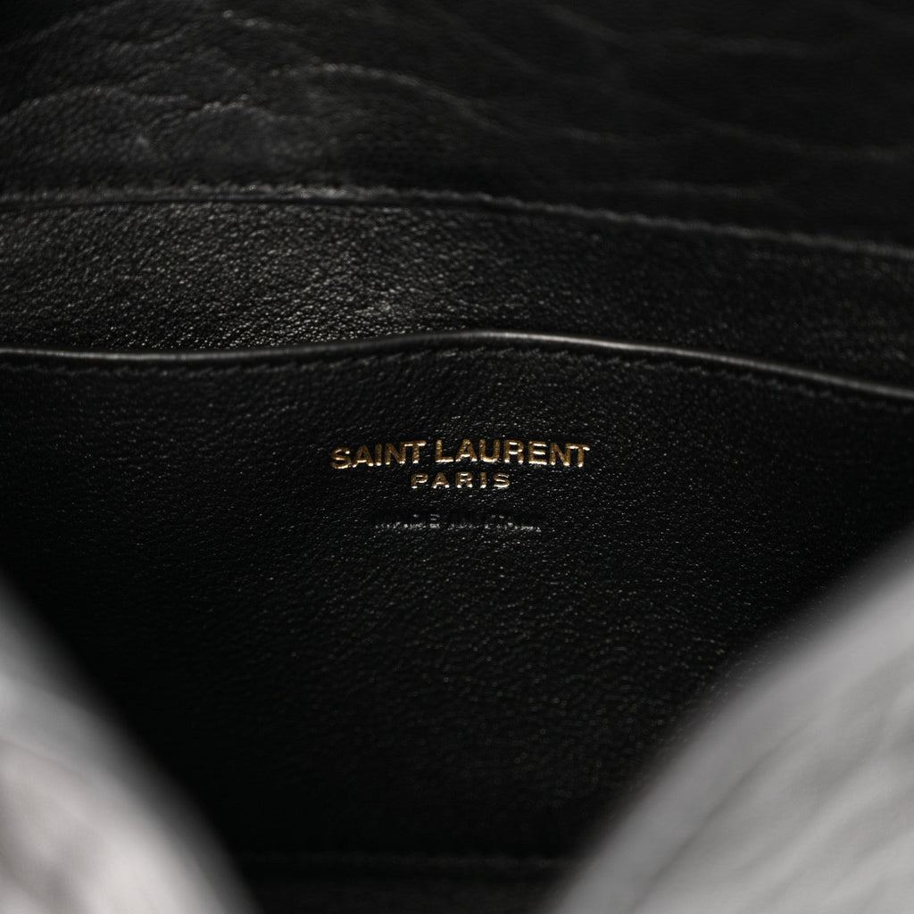 Grained Lambskin Small Cassandre Chain Pouch Black