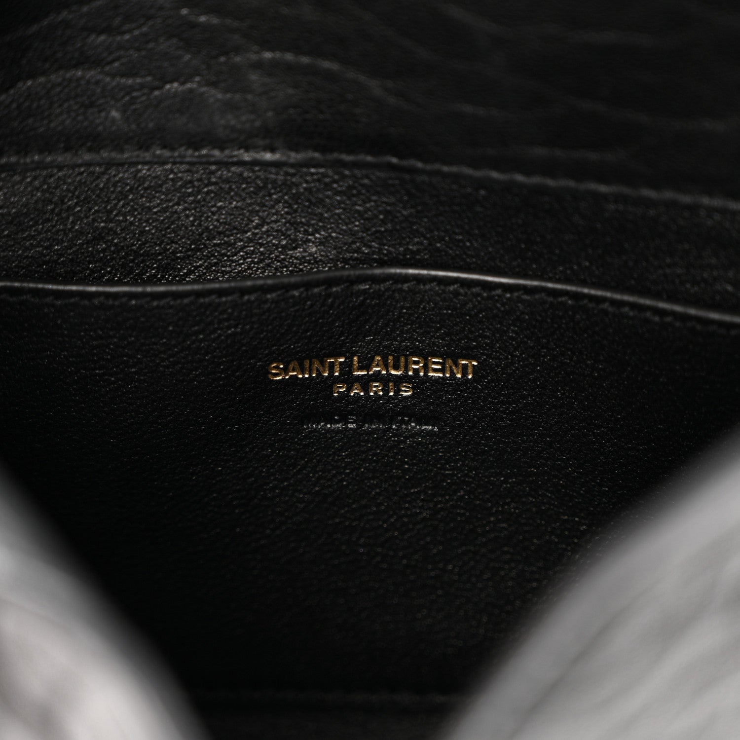 Grained Lambskin Small Cassandre Chain Pouch Black