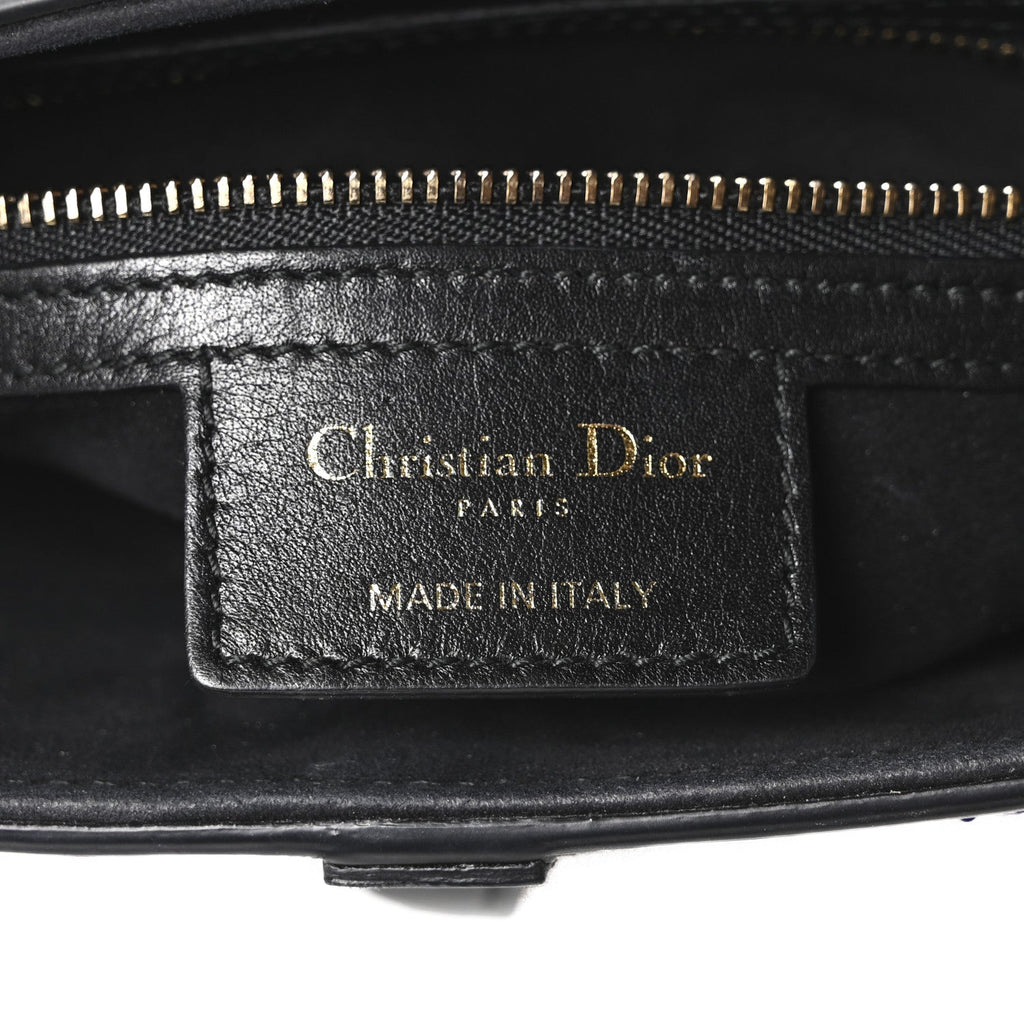 Calfskin Embroidered Kaleidiorscopic Saddle Bag Multicolor