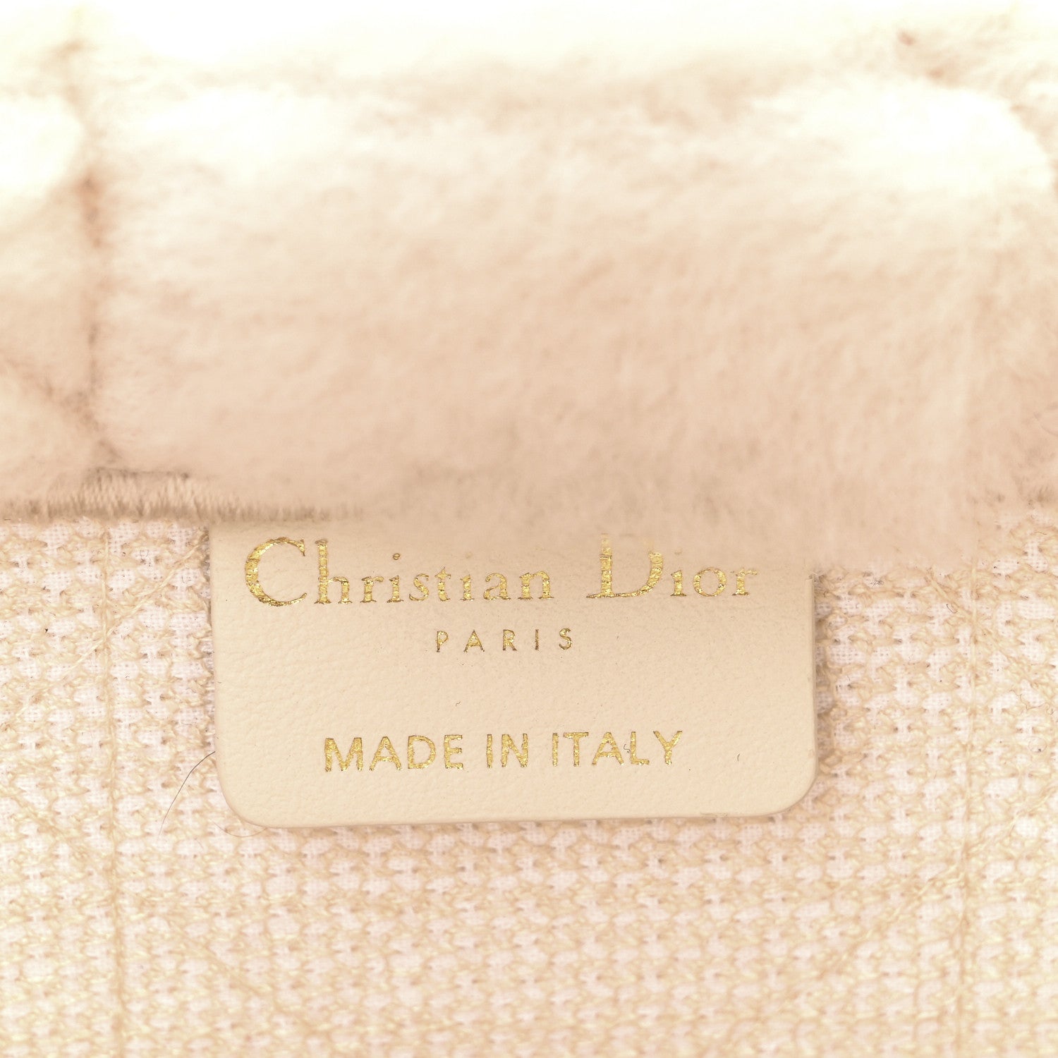 Shearling Cannage Large Book Tote Ecru Blue