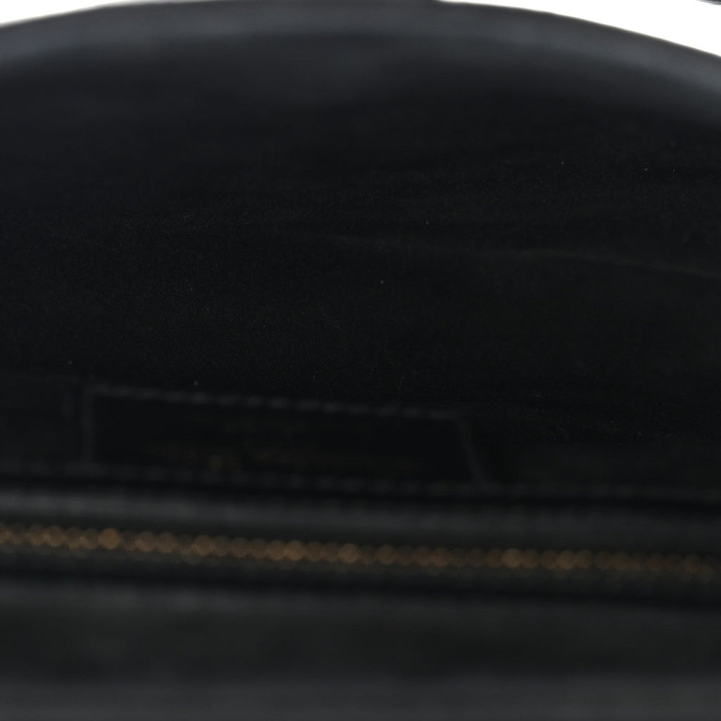 Grained Calfskin Saddle Bag Black