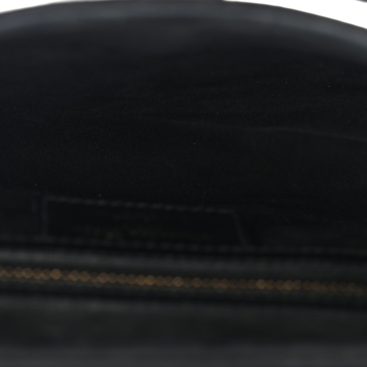 Grained Calfskin Saddle Bag Black