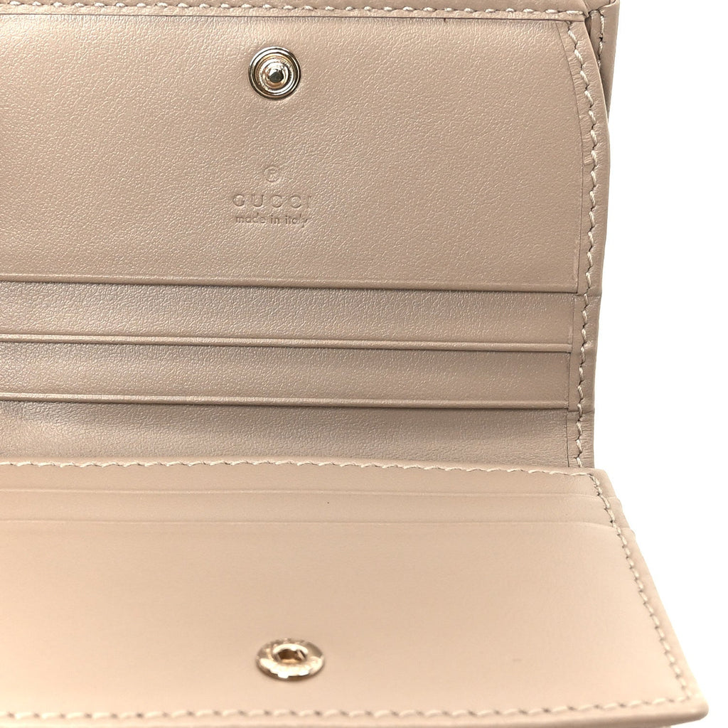 Calfskin Matelasse GG Marmont  Case Wallet Taupe