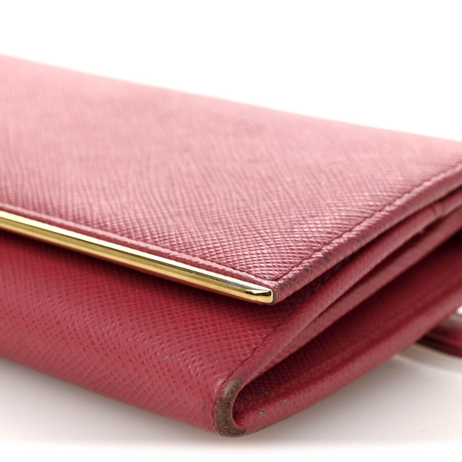 Saffiano Metal Continental Flap Wallet Peonia