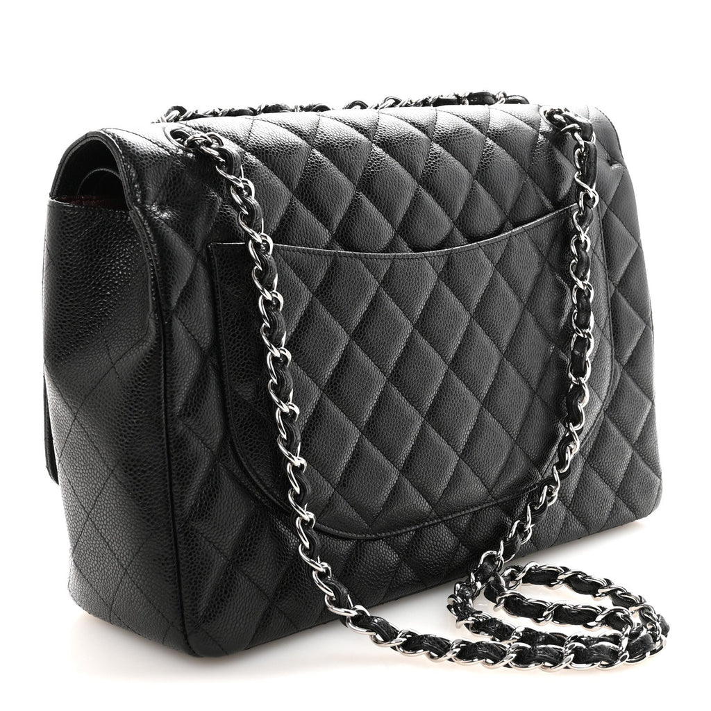Caviar Quilted Maxi Double Flap Black