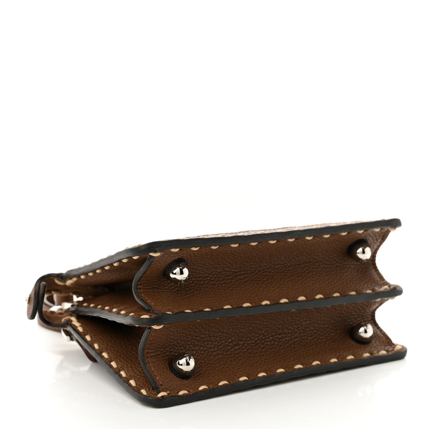 Cuoio Romano Raffia Woven Petite Peekaboo I SEE U Satchel Natural Gianduia
