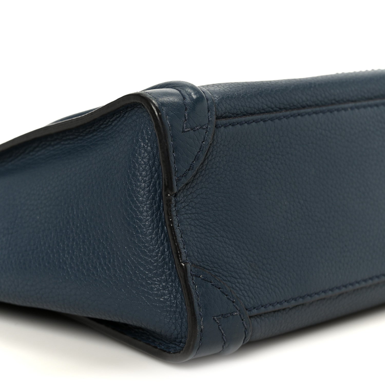 Drummed Calfskin Nano Luggage Navy Blue