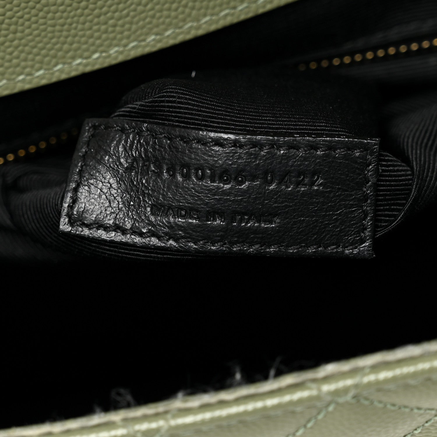 Grain De Poudre Textured Mixed Matelasse Large Triquilt Monogram Satchel Light Sage