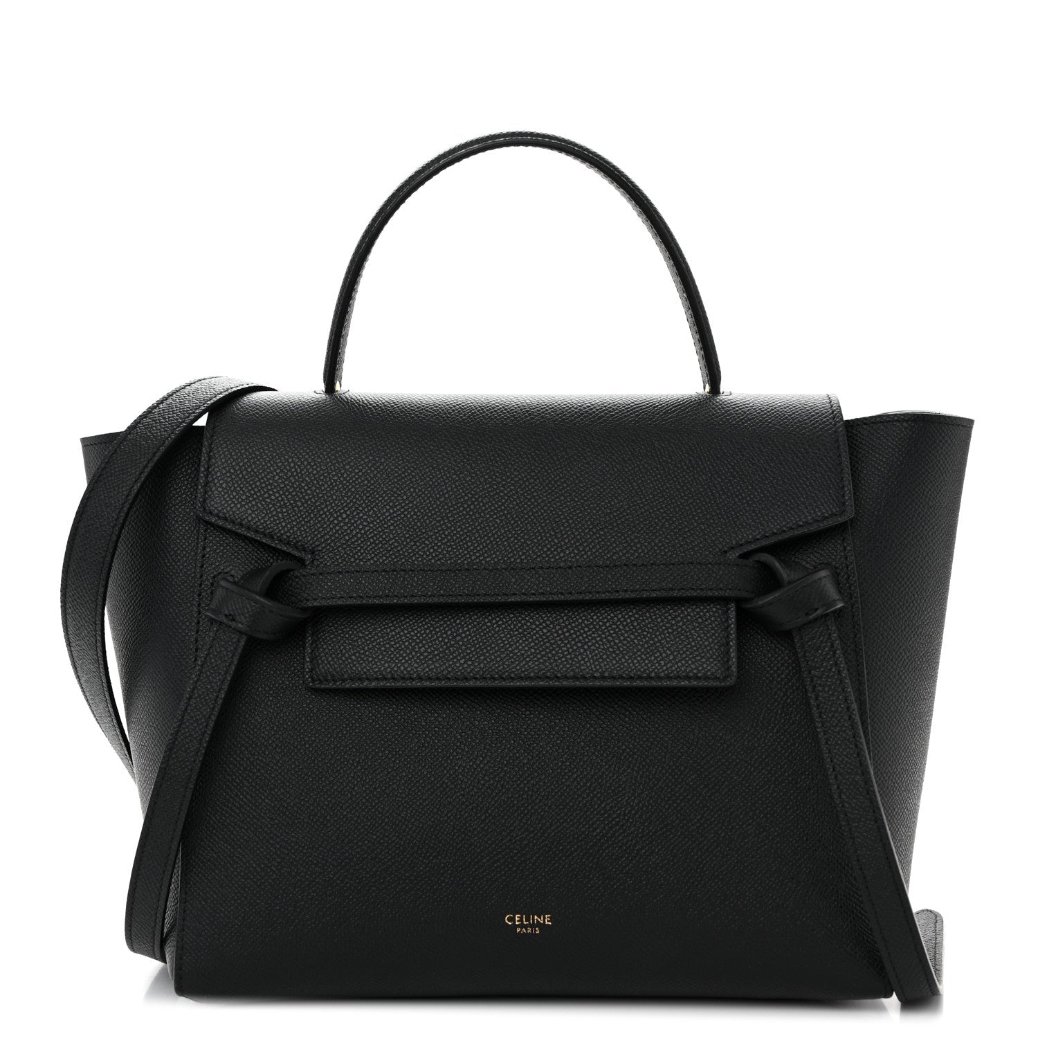 Grained Calfskin Micro Belt Bag Black