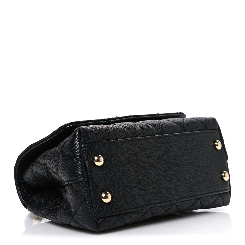Caviar Quilted Extra Mini Coco Handle Flap Black