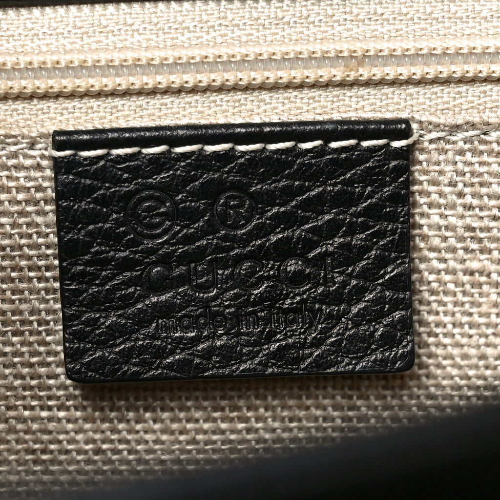 Dollar Calfskin Interlocking G Shoulder Bag Black