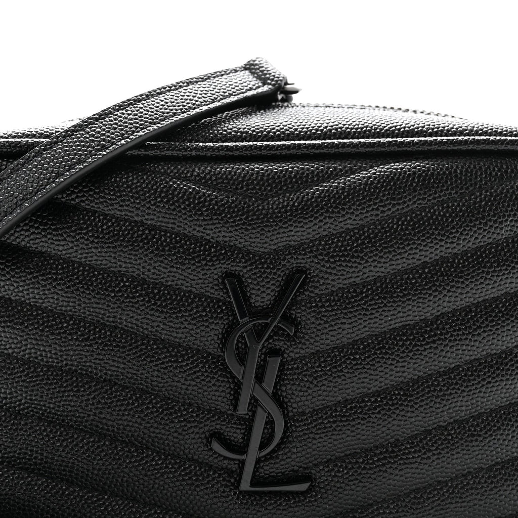 Grain De Poudre Matelasse Monochrome Monogram Mini Lou Camera Bag Black