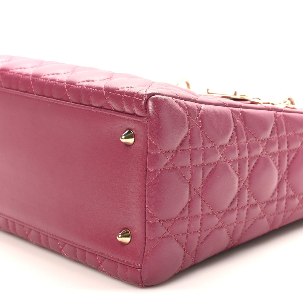 Lambskin Cannage Medium Lady Dior Purple