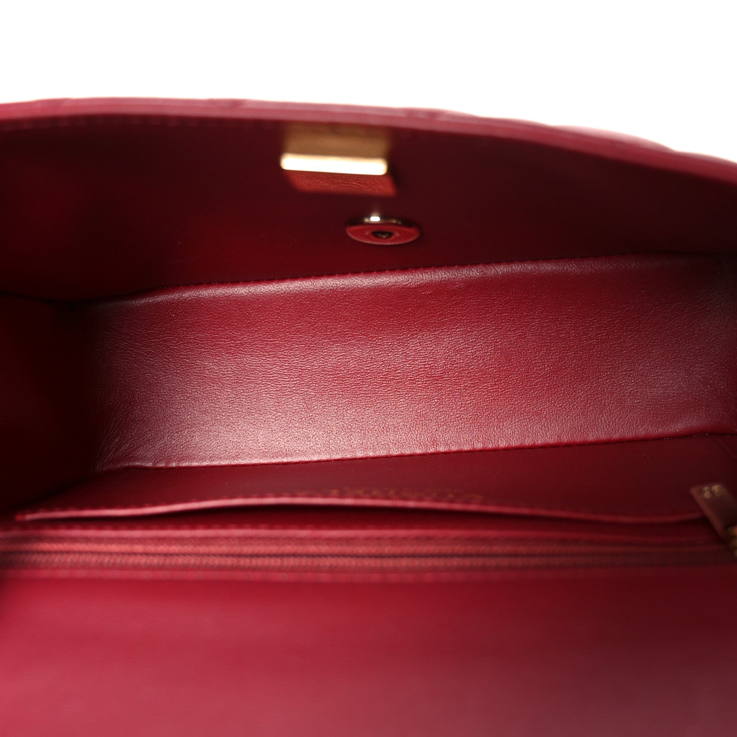 Lambskin Quilted Mini Rectangular Flap Burgundy