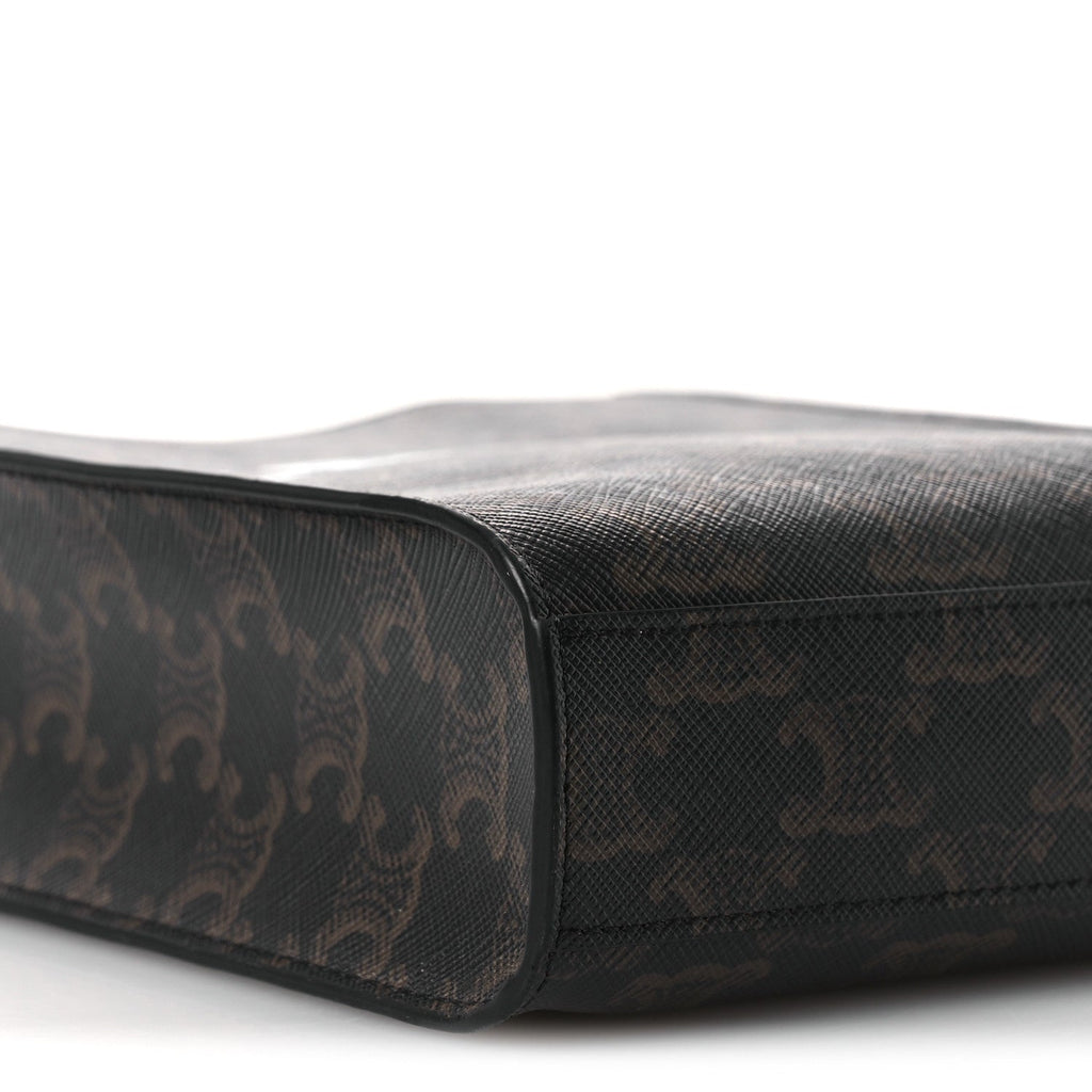 Triomphe Canvas Calfskin Mini Vertical Cabas Tan