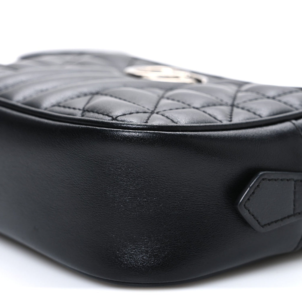 Calfskin Matelasse Aria Mini GG Marmont Chain Shoulder Bag Black