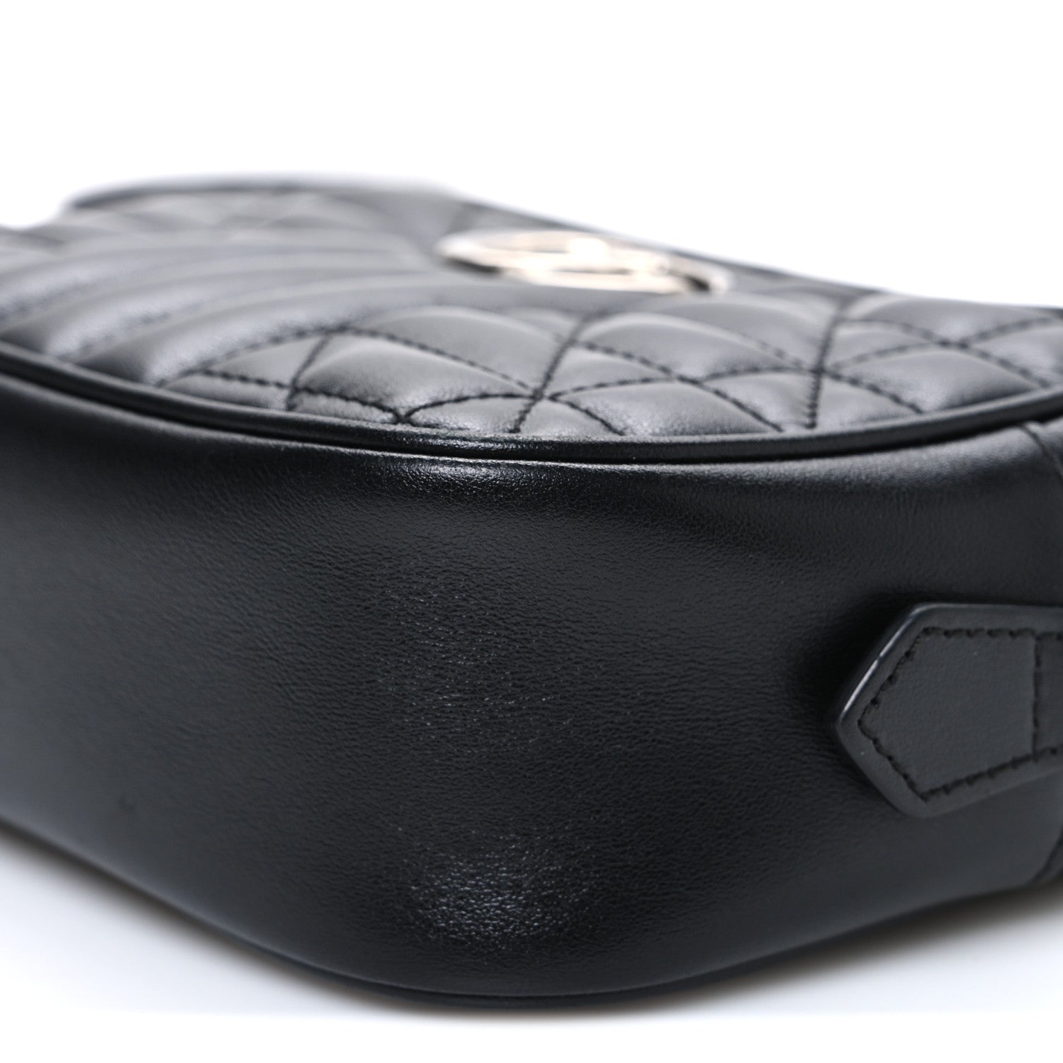 Calfskin Matelasse Aria Mini GG Marmont Chain Shoulder Bag Black