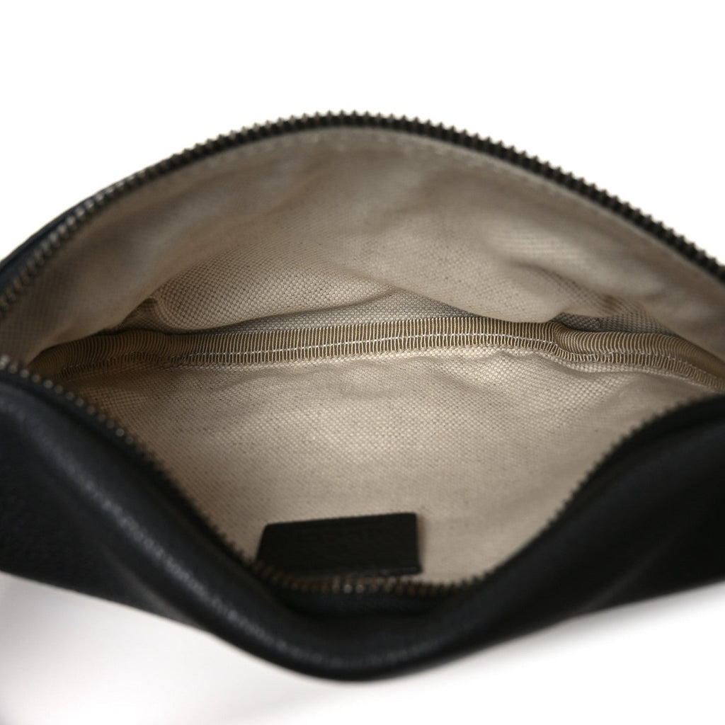 Grained Calfskin Logo Belt Bag Black