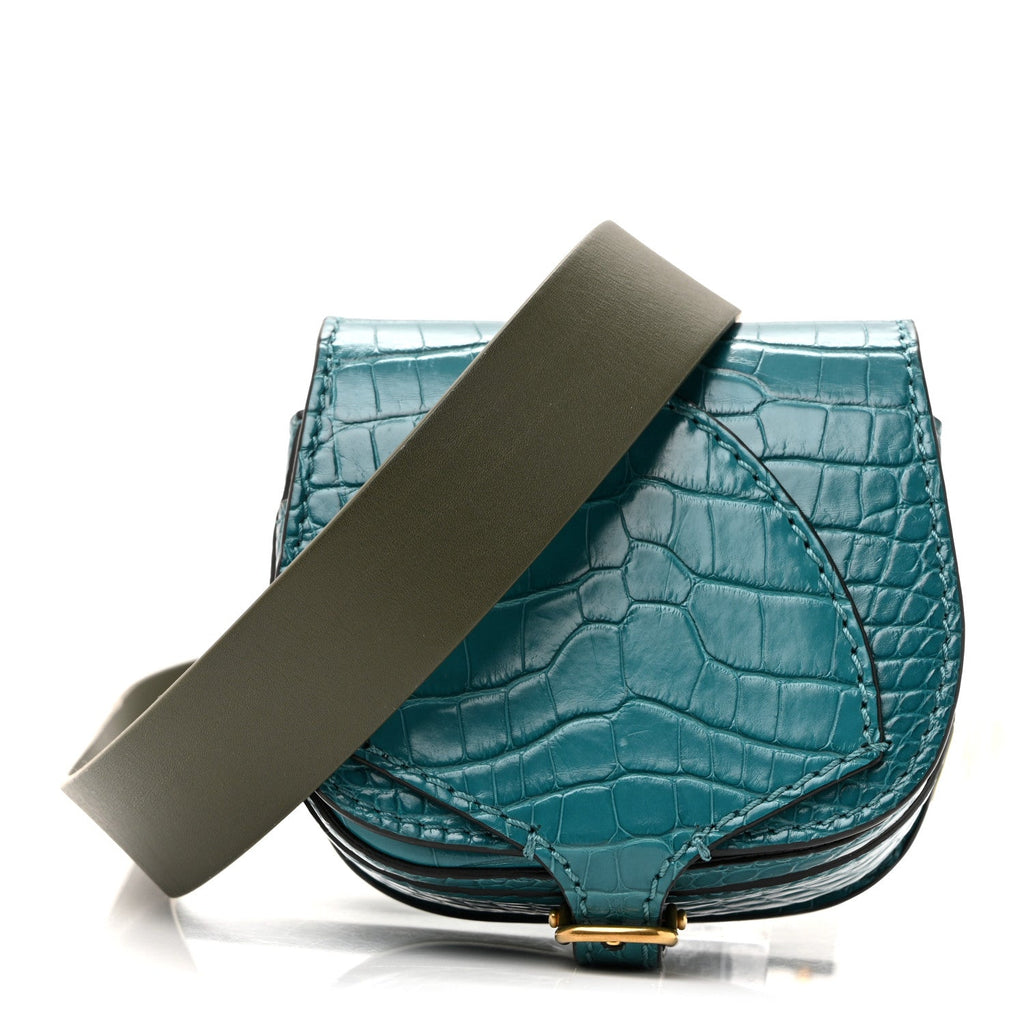 Alligator Bridle Micro Satchel Turquoise