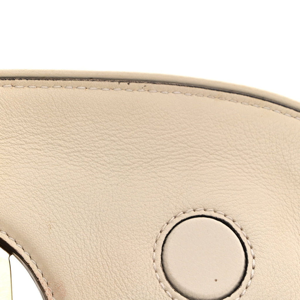 Roxy Calfskin Blondie Chain Shoulder Flap Bag Mystic White