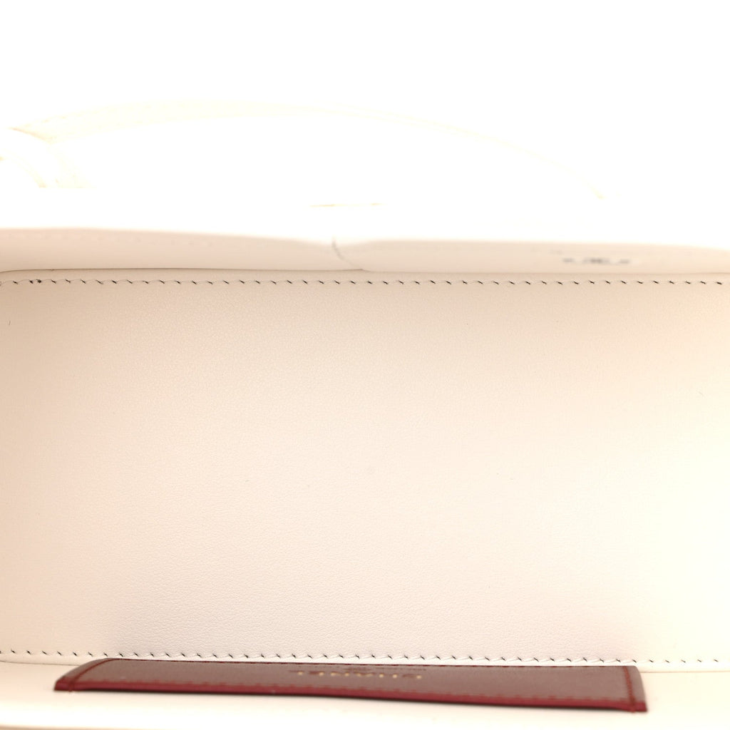 Shiny Caviar Preppy Coco Long Vanity With Strap White