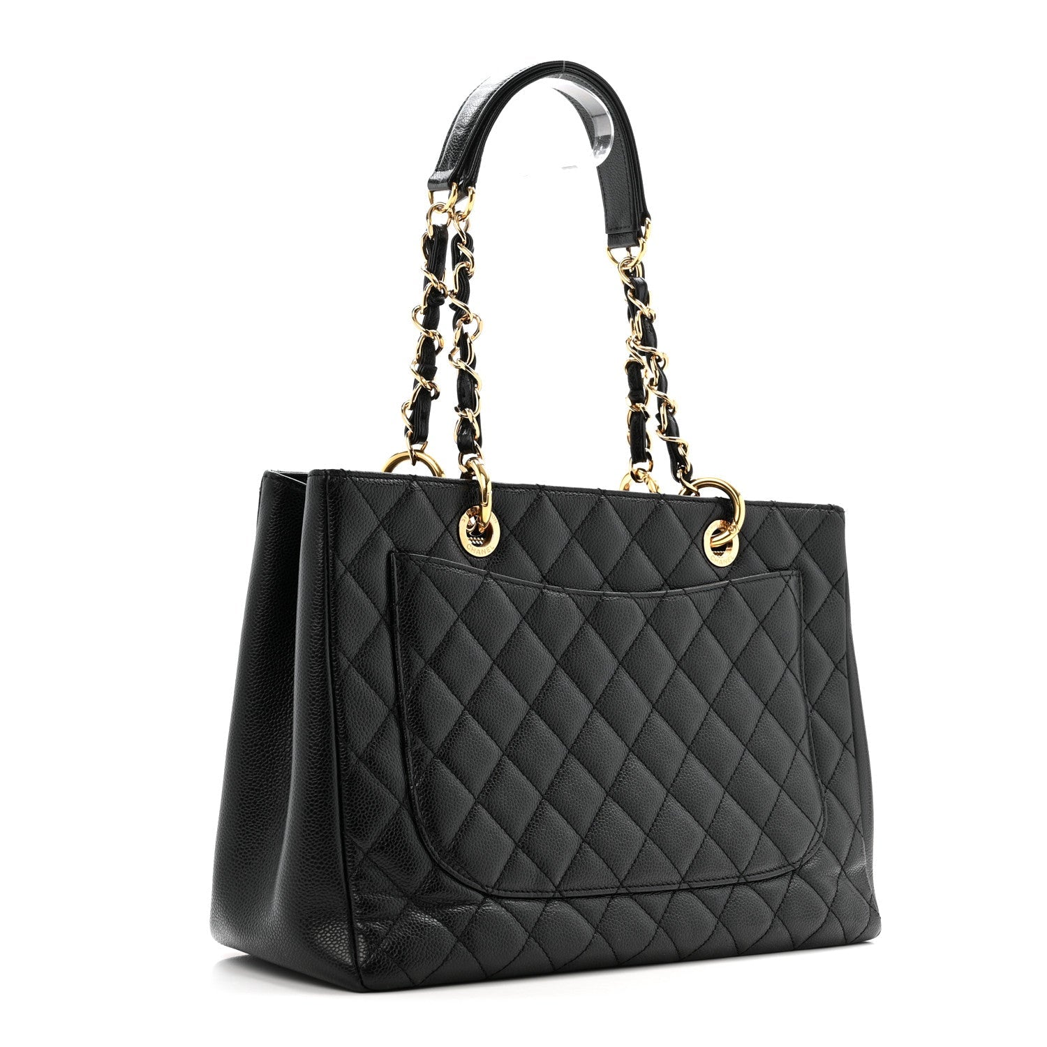 Caviar Quilted Grand Shopping Tote GST Black