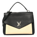 Soft Calfskin My Lockme Top Handle Vanille Black