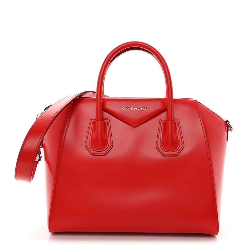 Shiny Lord Calfskin Small Antigona Medium Red