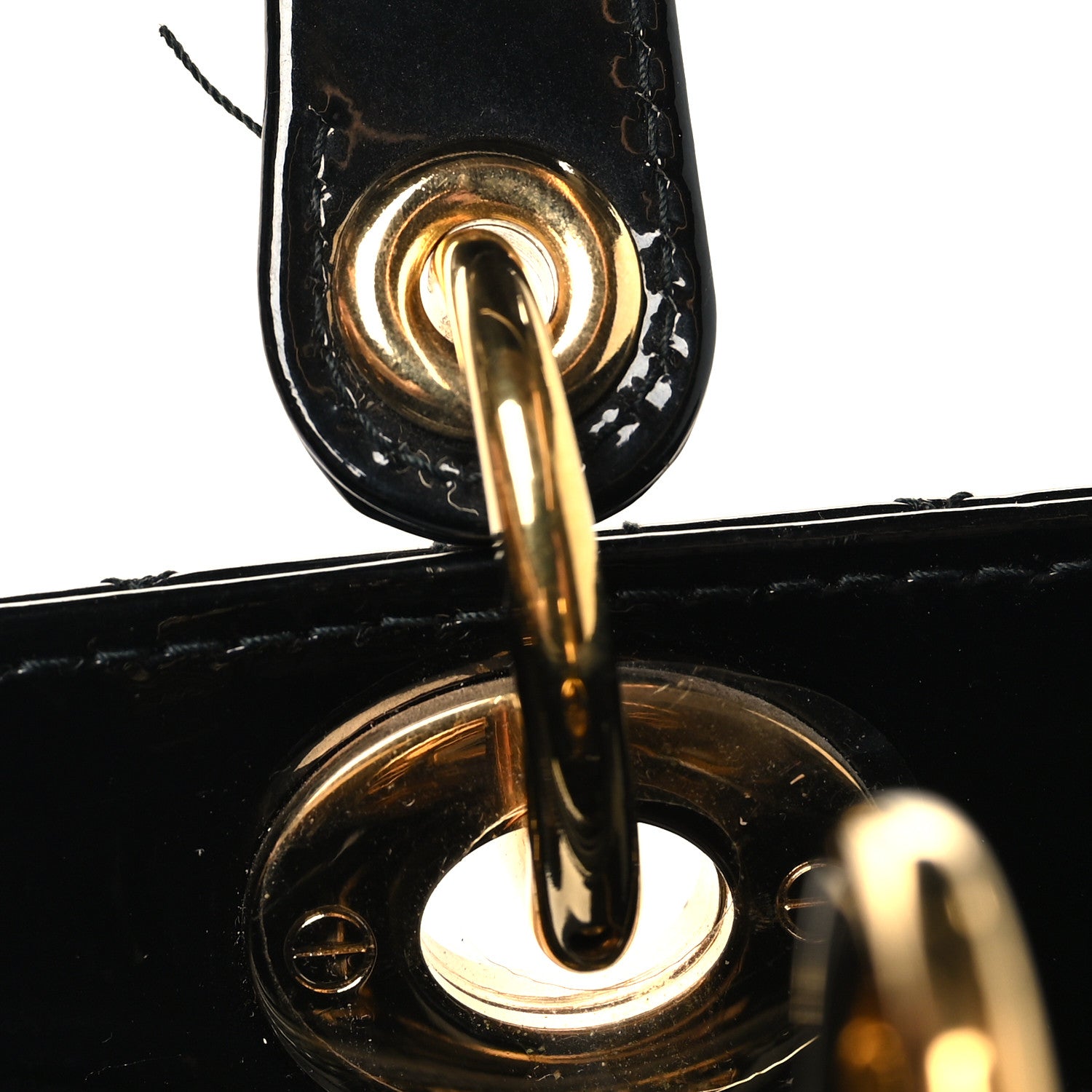 Patent Cannage Large Lady Dior Black