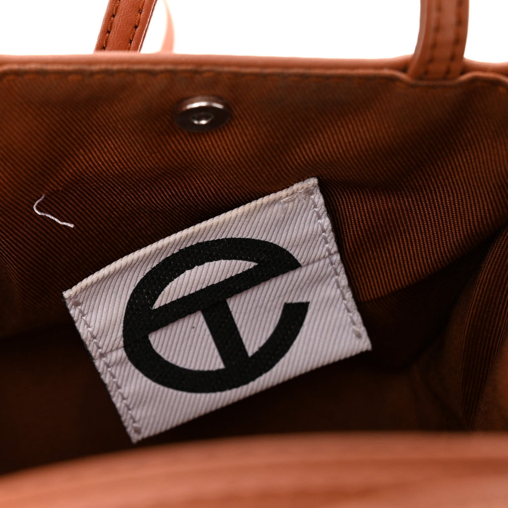 Vegan Leather Small Shopping Bag Tan