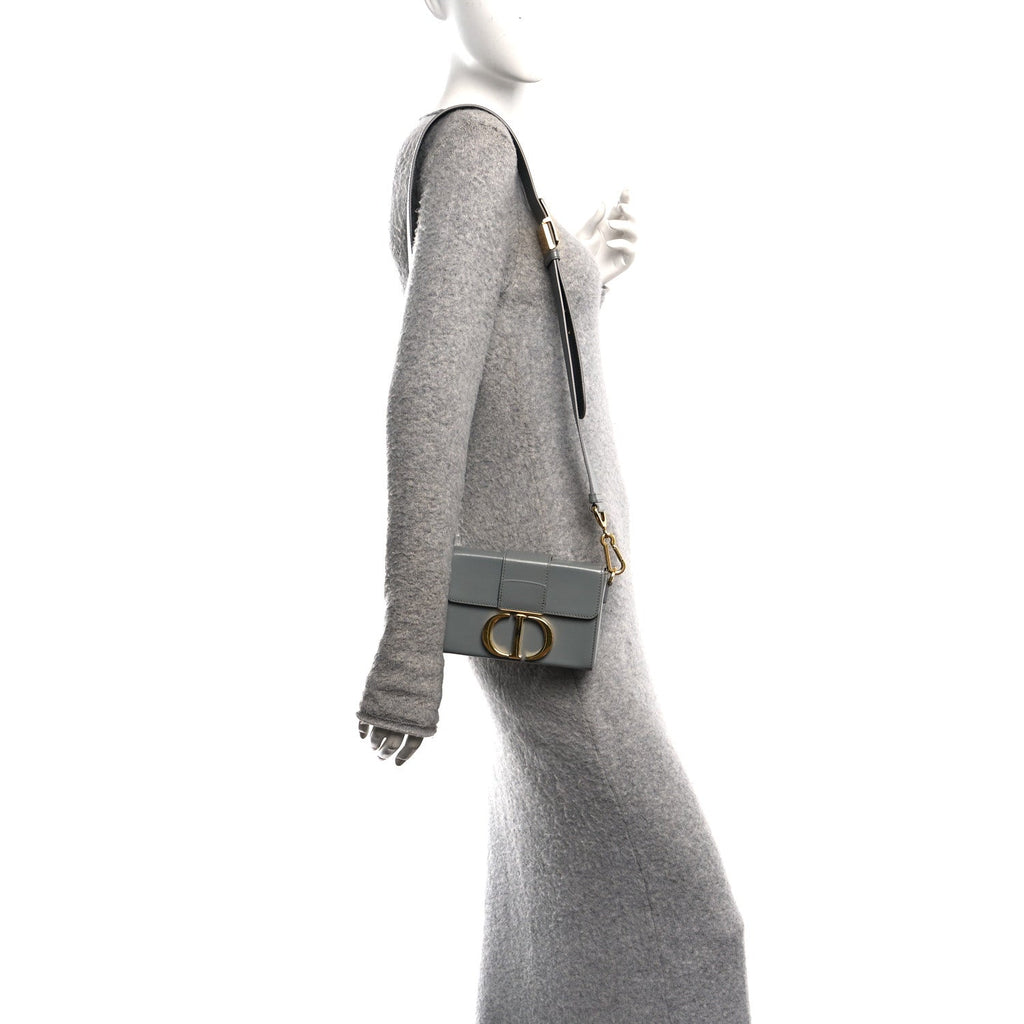 Box Calfskin 30 Montaigne Box Bag Gray