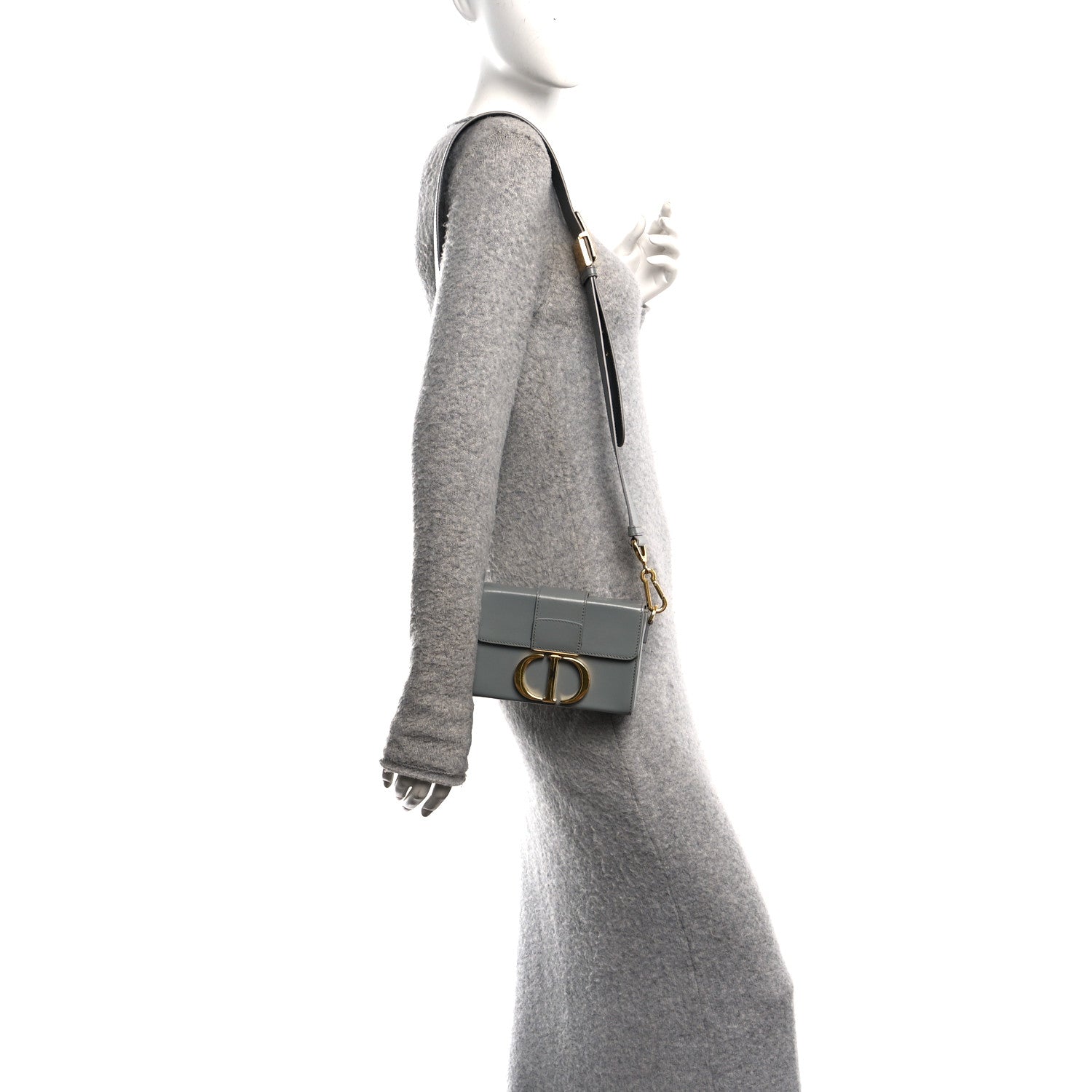 Box Calfskin 30 Montaigne Box Bag Gray