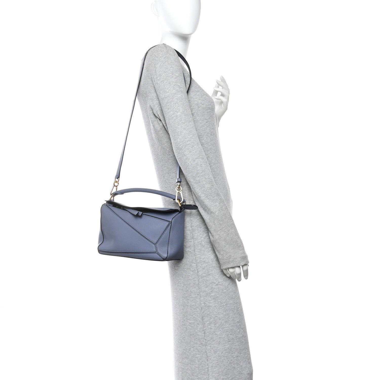 Calfskin Small Puzzle Bag Atlantic Blue