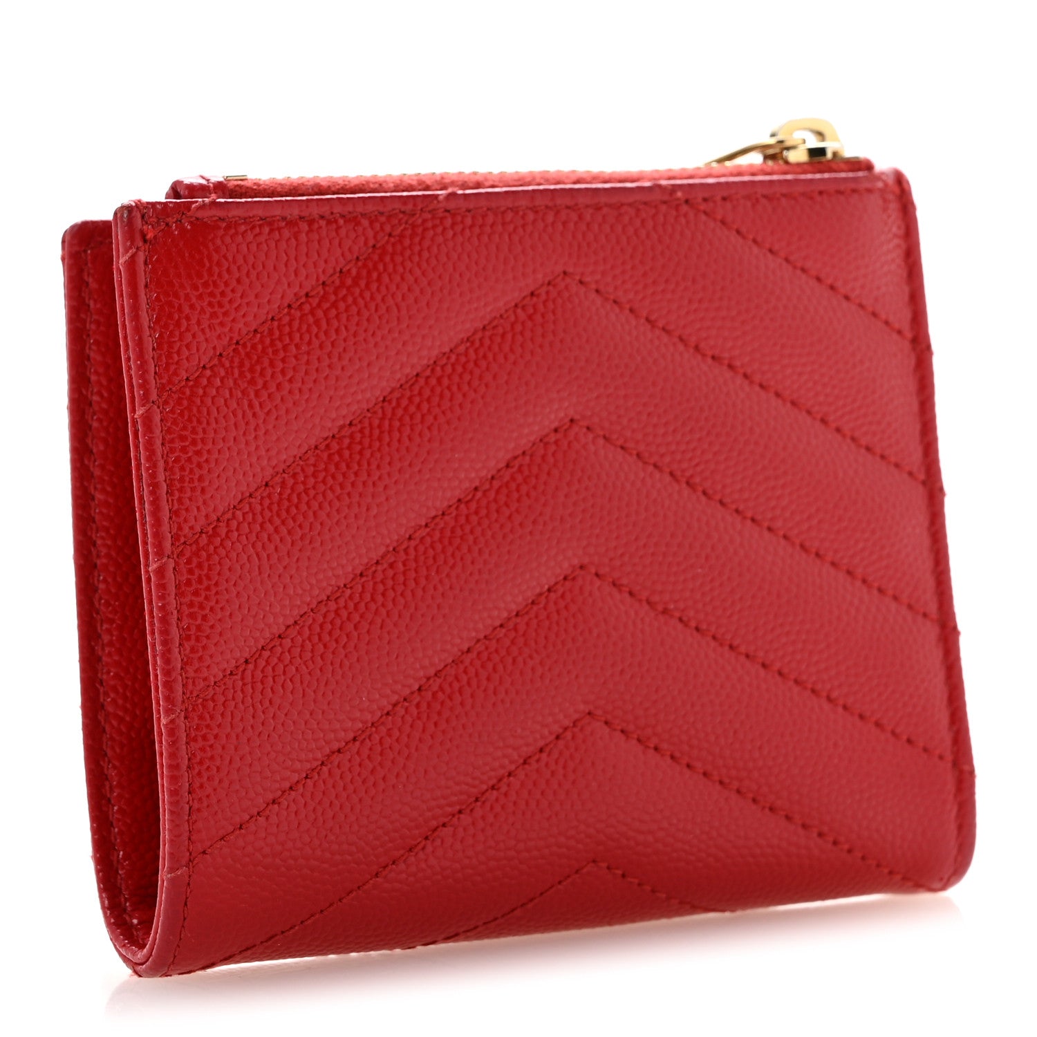 Grain De Poudre Matelasse Chevron Monogram Zipped  Case Bandana Red