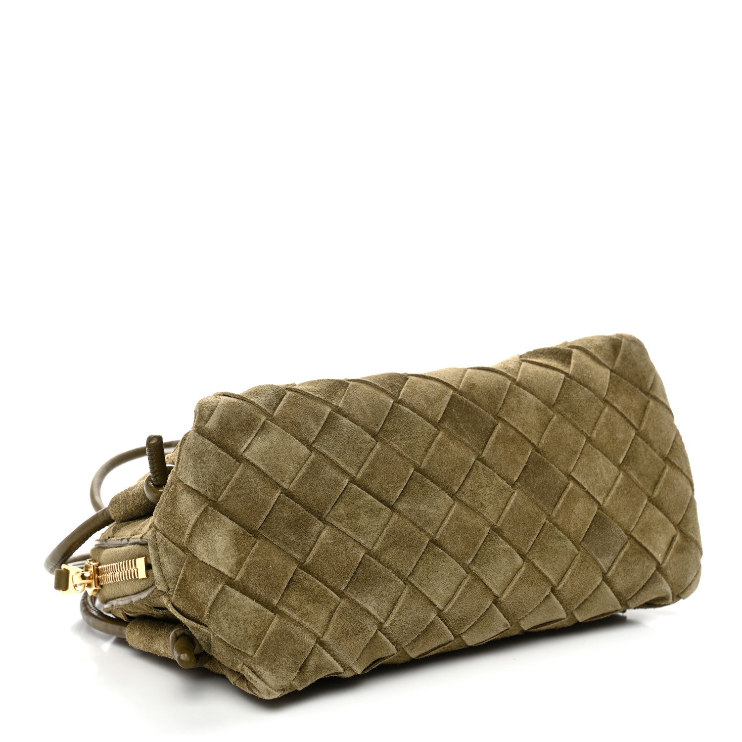Suede Intrecciato Concert Pouch Cypress