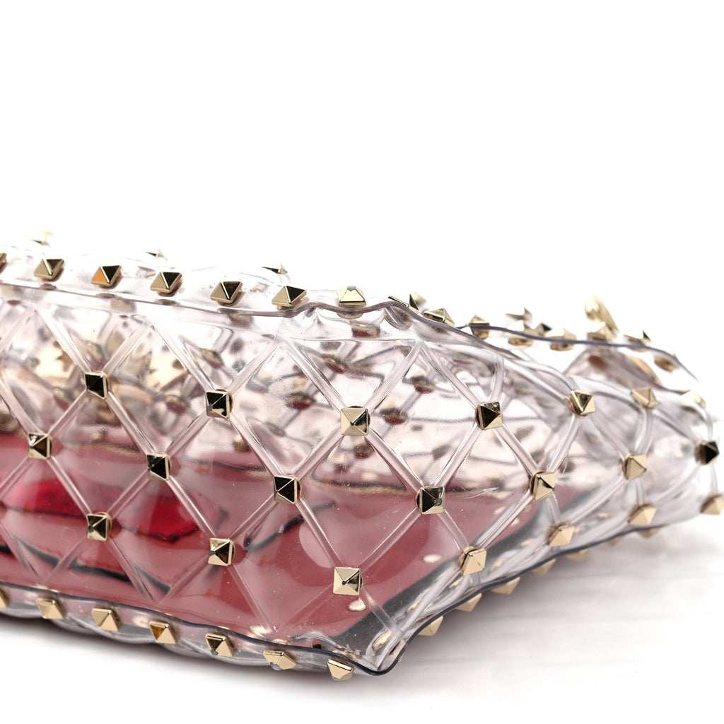 PVC Medium Rockstud Spike Shoulder Bag
