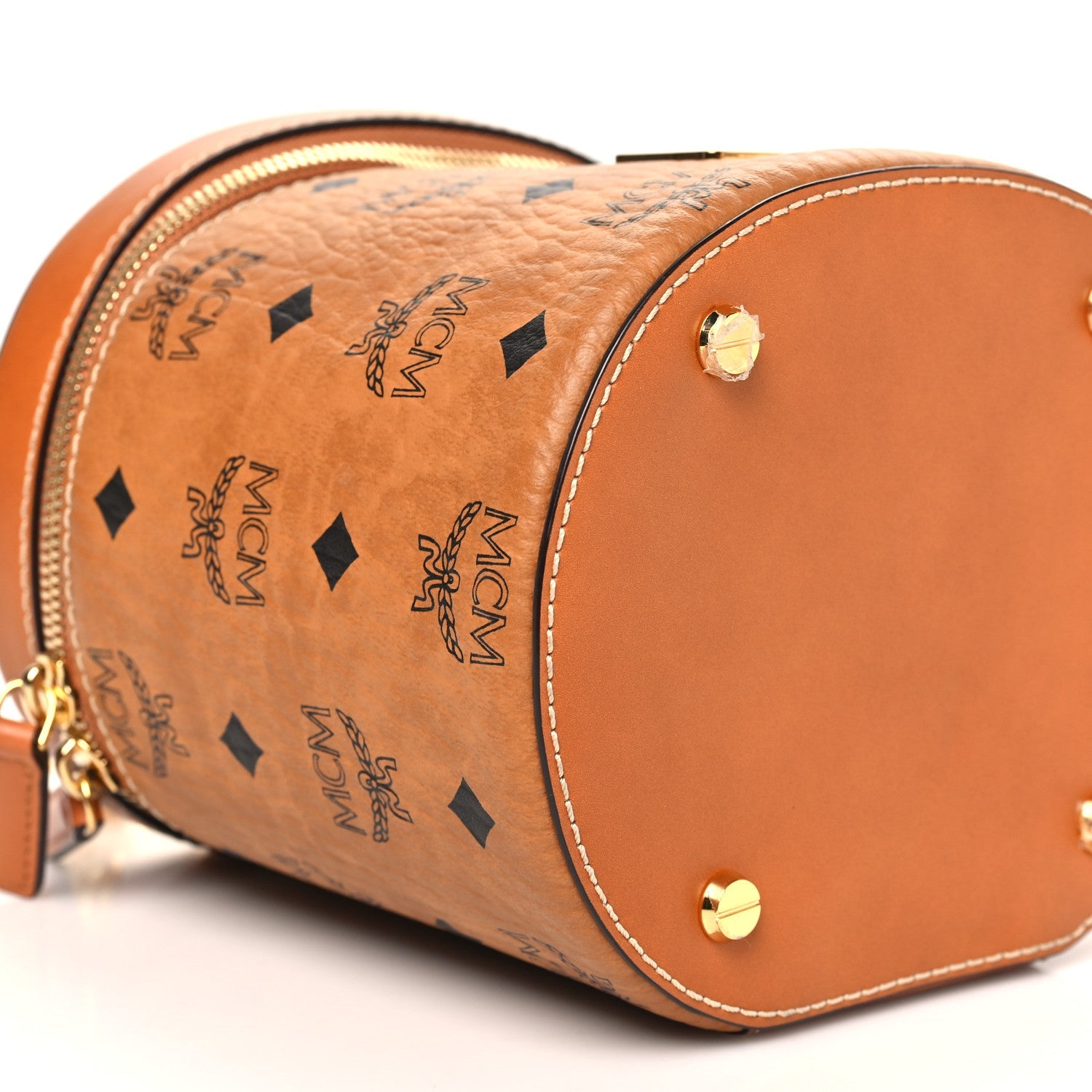 Visetos Small Cylinder Crossbody Bag Cognac