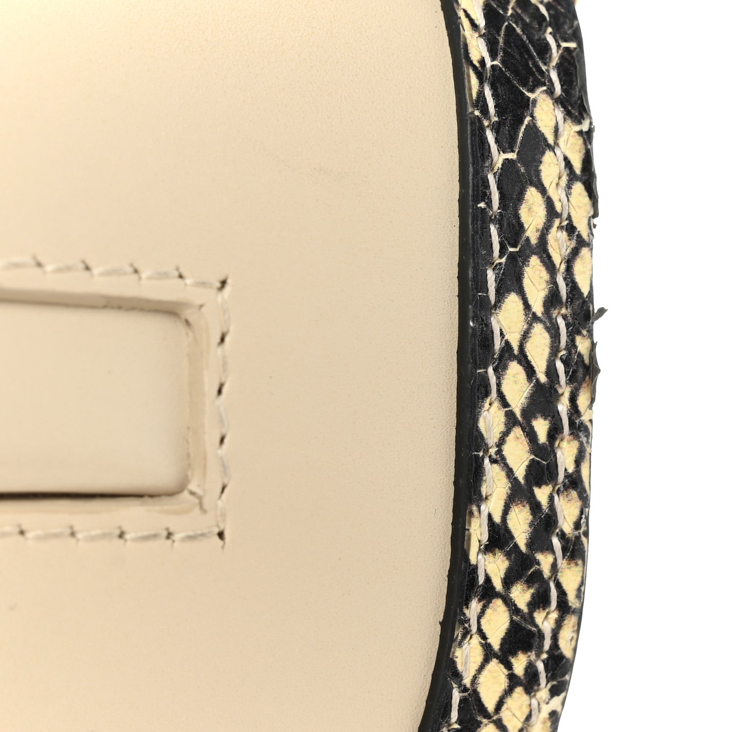Calfskin Snakeskin Small Olympia Shoulder Bag Pale Biscuit