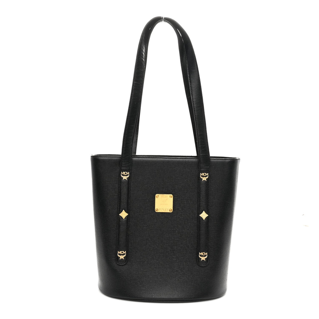 Saffiano Studded Mini Tote Bag Black