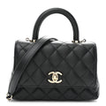 Caviar Quilted Extra Mini Coco Handle Flap Black