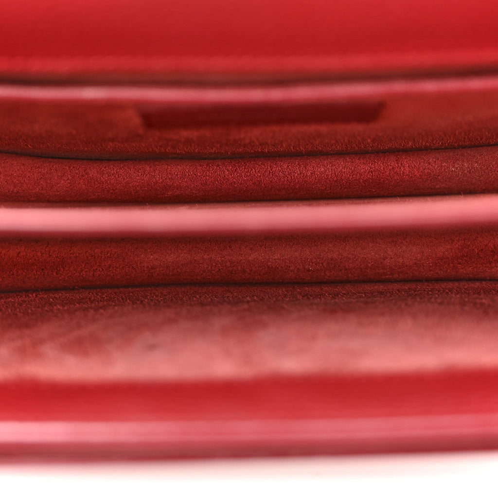 Grained Calfskin Medium Monogram Sunset Satchel Red