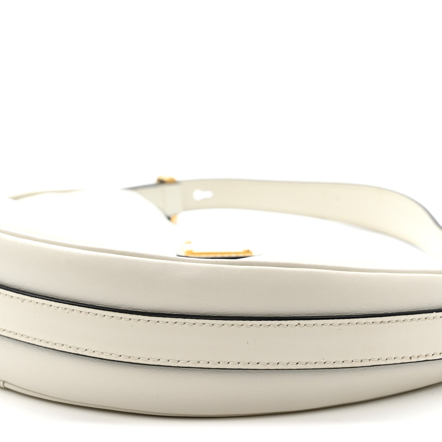 Soft Calfskin Small Arque Shoulder Bag White