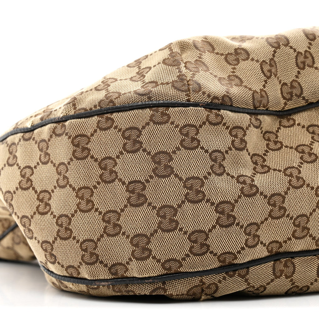 Monogram Large New Ladies Web Hobo Dark Brown