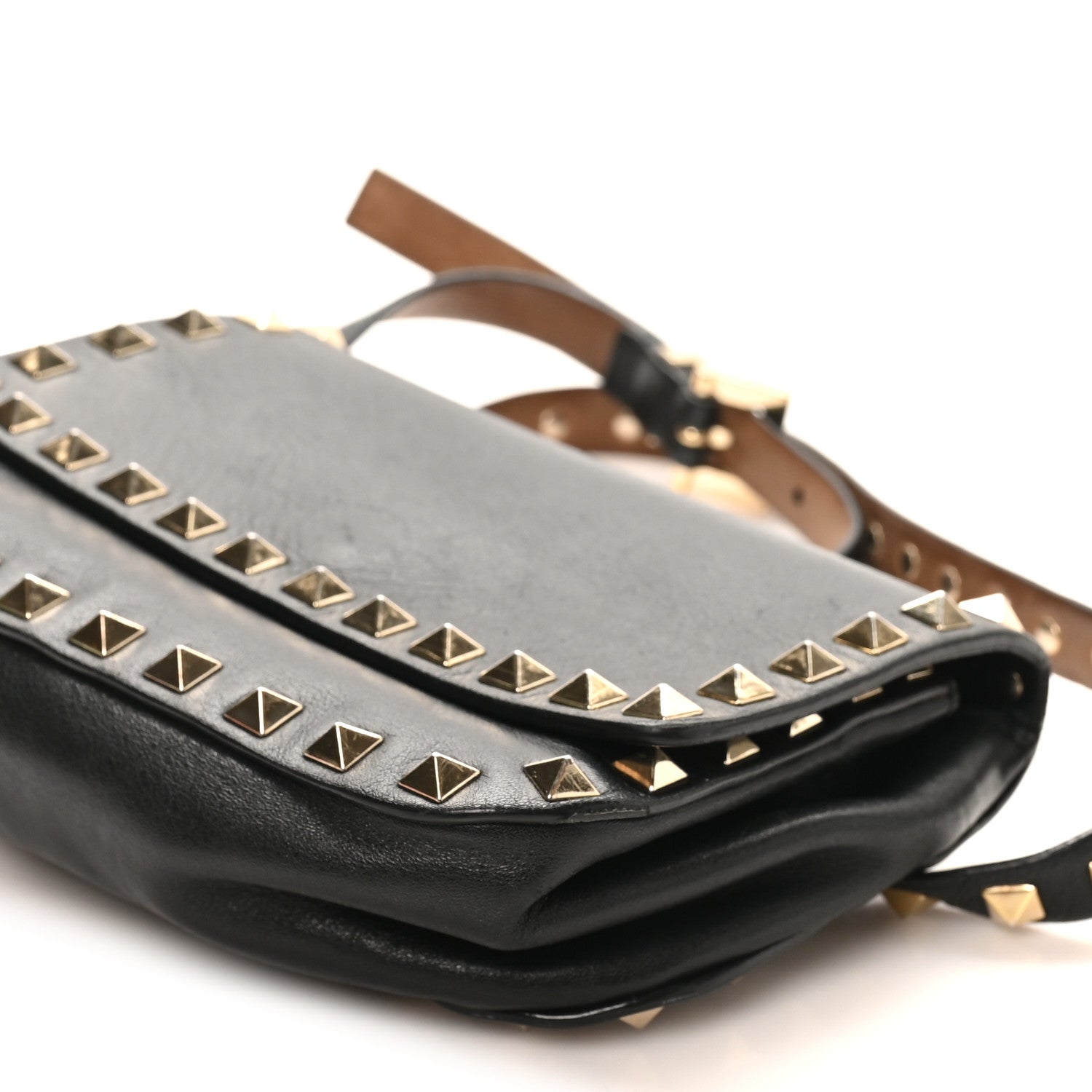 Vitello Rockstud Belt Bag Black