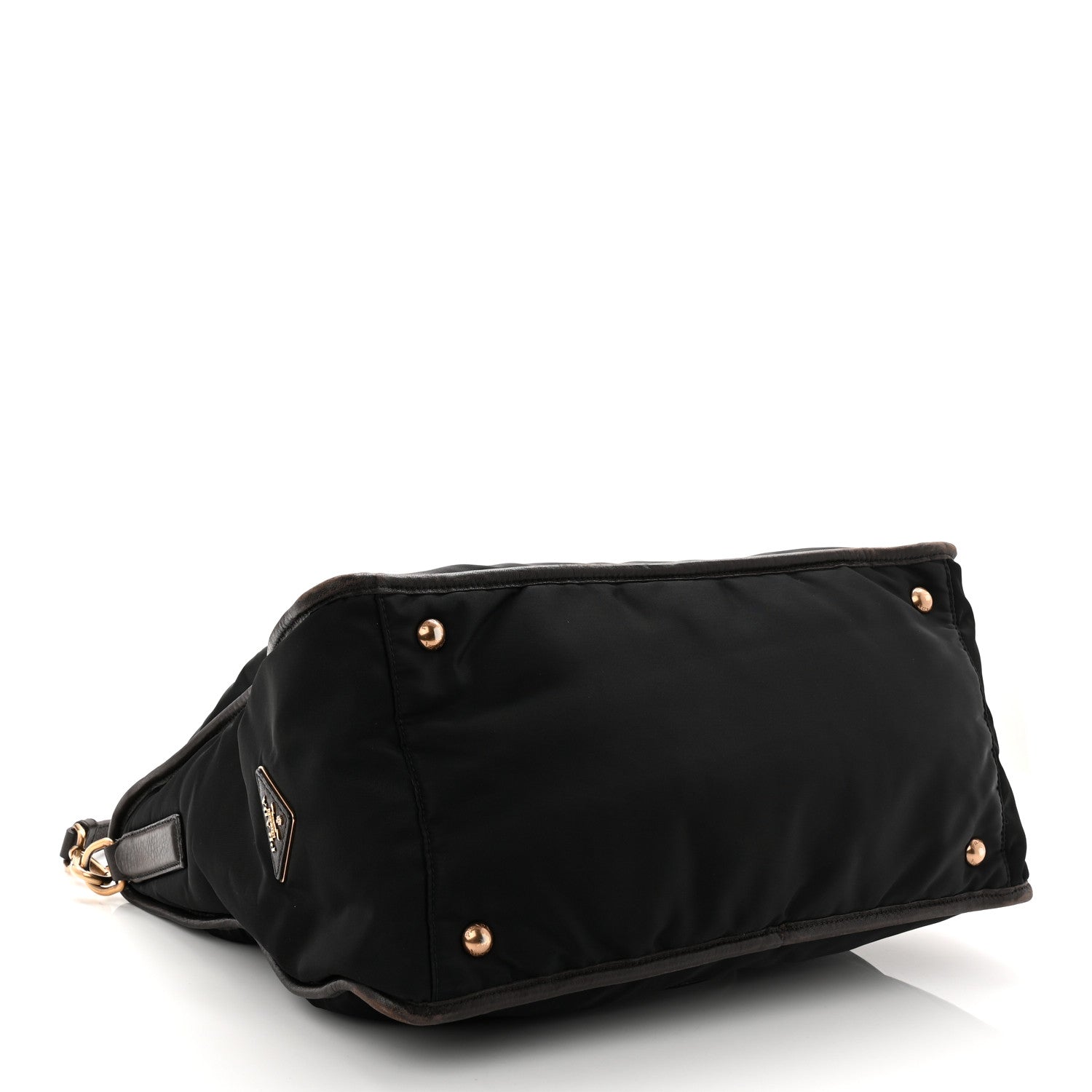 Tessuto Nylon Double Zip Logo Tote Black