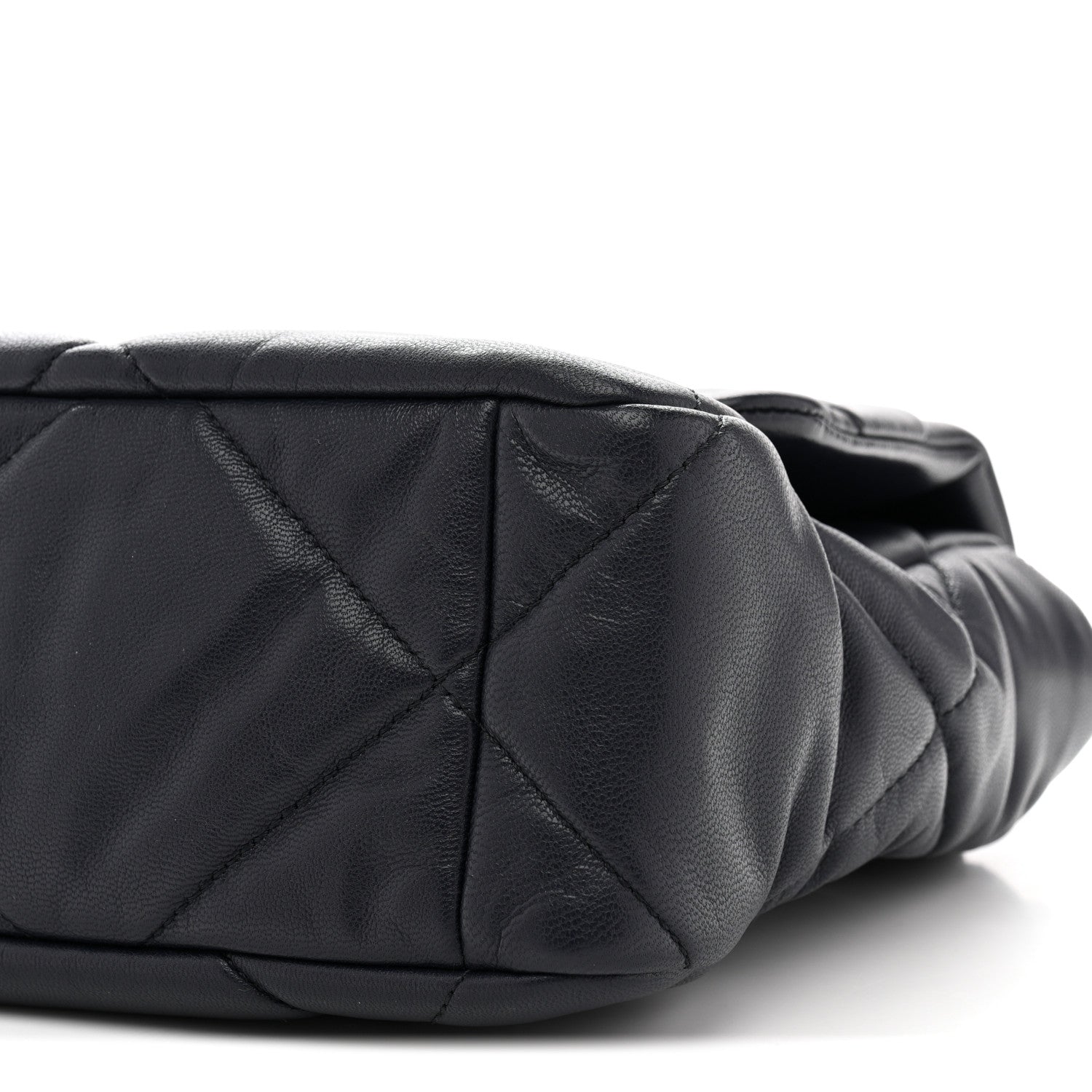Goatskin Quilted Large Chanel 19 Flap Navy Blue