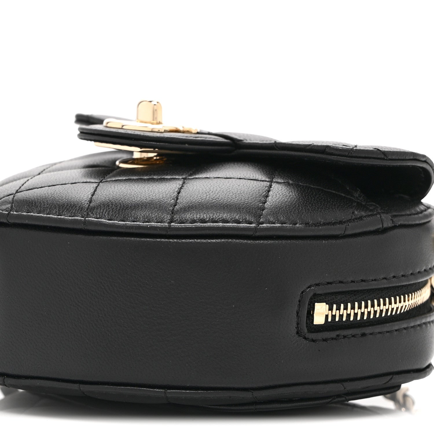 Lambskin Quilted CC In Love Heart Clutch With Chain Black