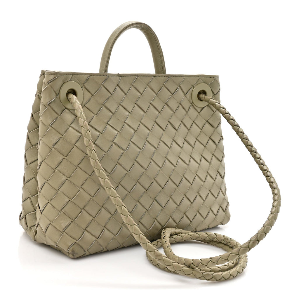 Nappa Intrecciato Small Andiamo Shoulder Bag Travertine