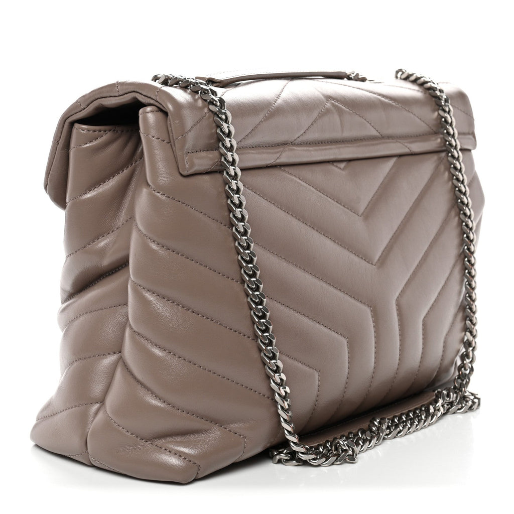 Calfskin Y Quilted Monogram Medium Loulou Chain Satchel Mink
