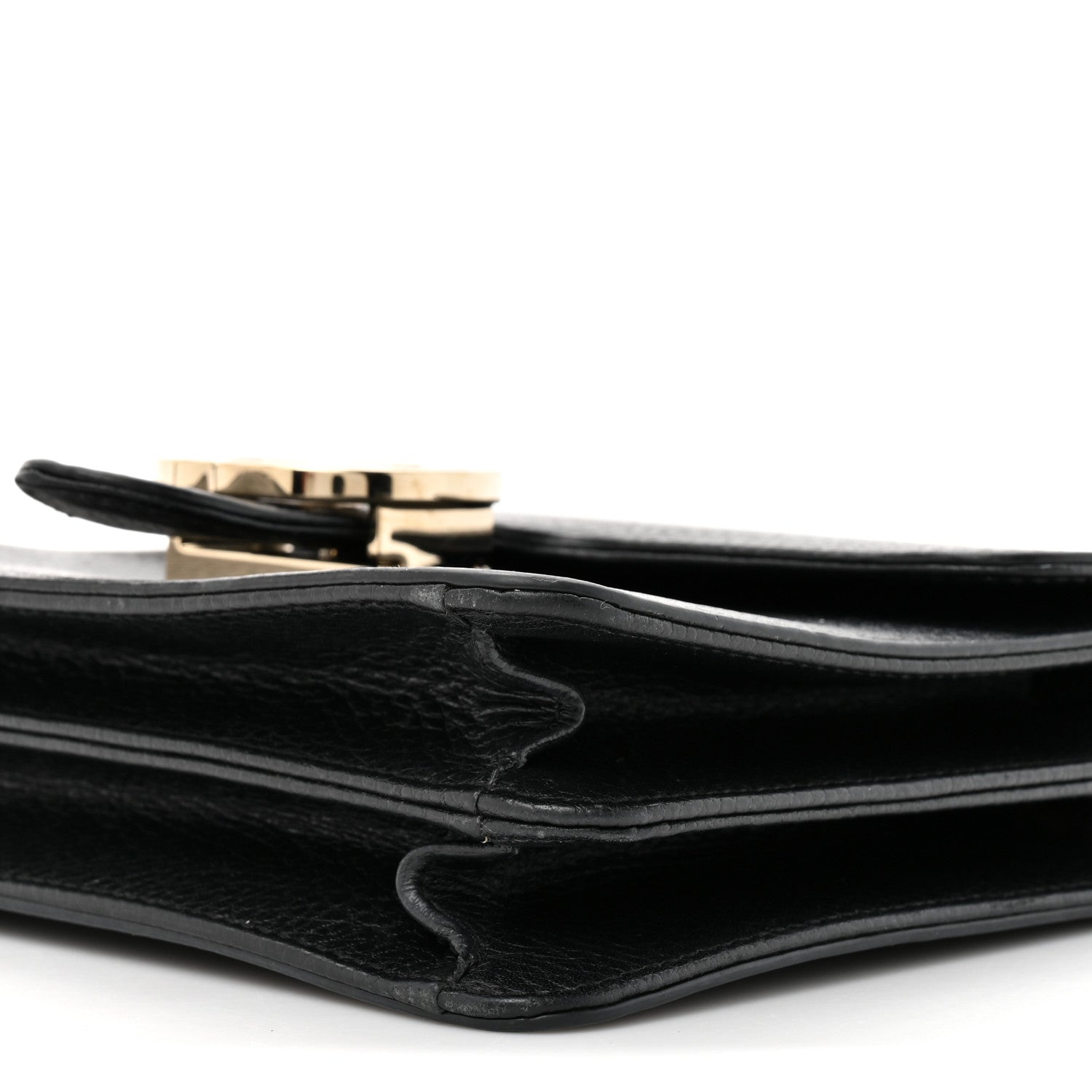 Dollar Calfskin Small Interlocking G Shoulder Bag Black